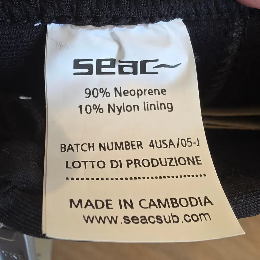 SEAC 5mm Neoprene Dive Boots US 7.5 EU 40-41 Black Scuba Water Shoes NWT